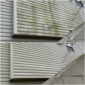 Vinyl siding cleaning by pressure washing performed by Oddly Satisfying Pressure Washing