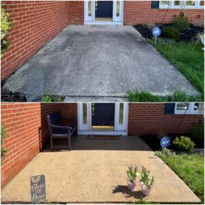 Concrete patio cleaning by Oddly Satisfying Pressure Washing