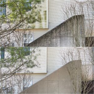 Concrete cleaning of wall performed by Oddly Satisfying Pressure Washing