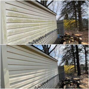 Vinyl siding cleaned with pressure washing by Oddly Satisfying Pressure Washing