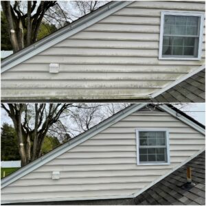 Image of vinyl siding cleaning performed by Oddly Satisfying Pressure Washing