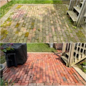 Oddly Satisfying Pressure Washing clean paving bricks