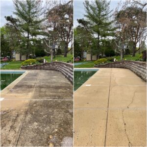 Concrete pool deck pressure washed by Oddly Satisfying Pressure Washing
