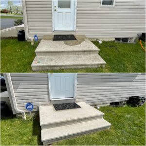 Concrete steps pressure washed by Oddly Satisfying Pressure Washing